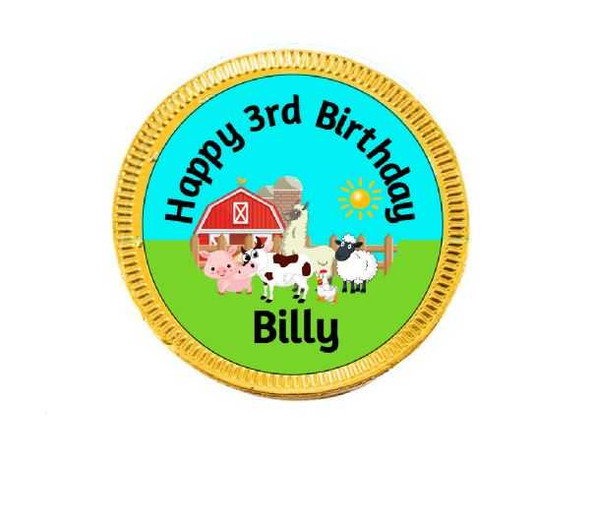 Personalised Farm Animal Coins (15 Pack)