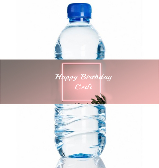 Personalised Pink Lights Water Bottle Labels (4 Pack)