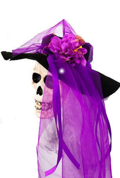 Purple Hanging Bride Skull
