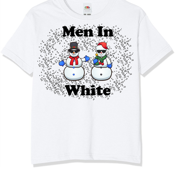 Men in White Christmas T-Shirt