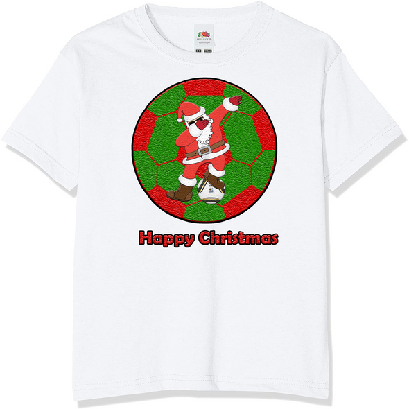 Santa Soccer Christmas Kids T-Shirt