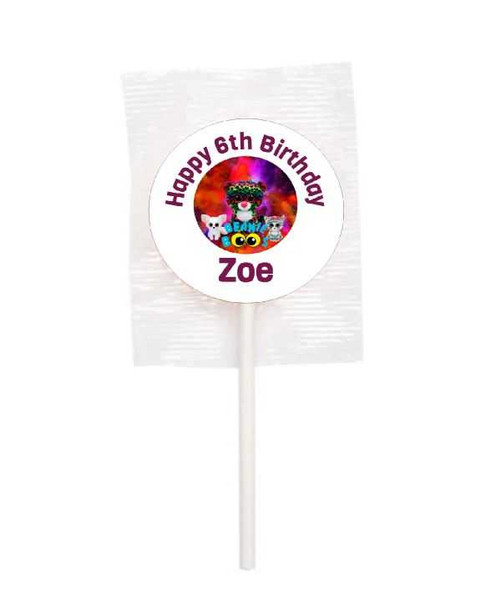 Personalised Beanie Boo Lollipops (15 Pack)