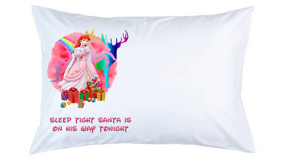 Pink Princess Christmas Pillow Case