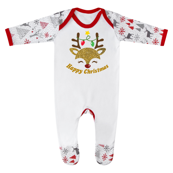 Personalised Reindeer Christmas Romper