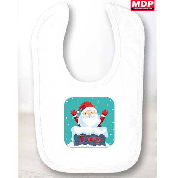 Personalised Santa Chimney Baby Bib