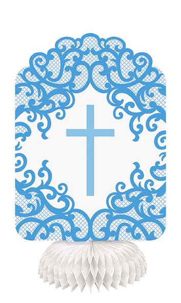 Fancy Blue Cross Honeycomb Decorations