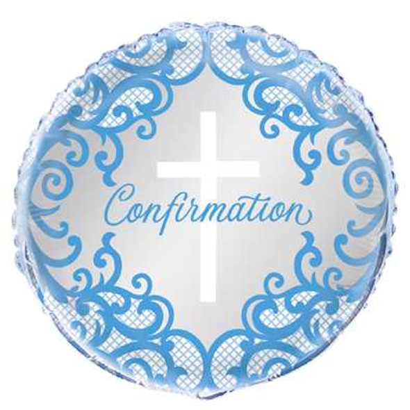 Fancy Blue Cross Confirmation Balloon