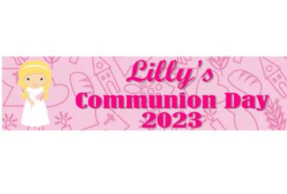 Personalised Blonde Communion Girl Banner