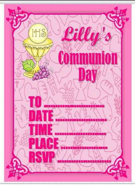 Personalised Communion Girl Invitations (16 PACK)