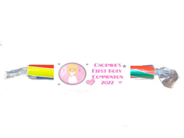 Personalised Blonde Communion Girl Candy Rocks (6 Pack)