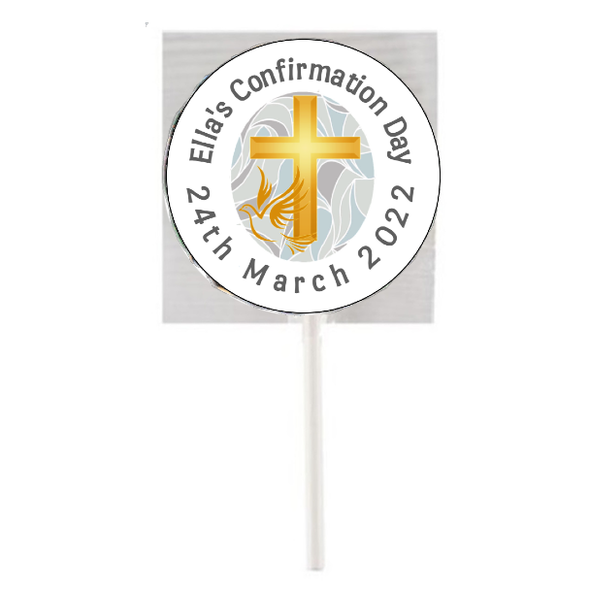 Personalised Neutral Confirmation Lollipops (15 Pack)