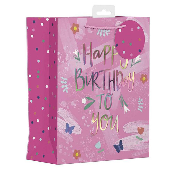 Ladies Birthday Text Medium Gift Bag