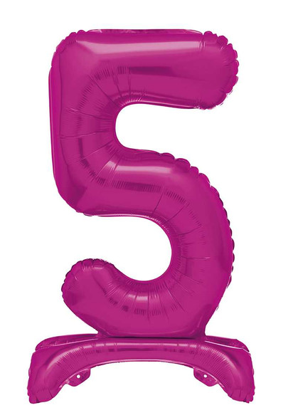 Number 5 Standing Hot Pink Balloon