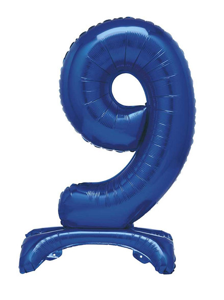 Number 9 Standing Blue Balloon