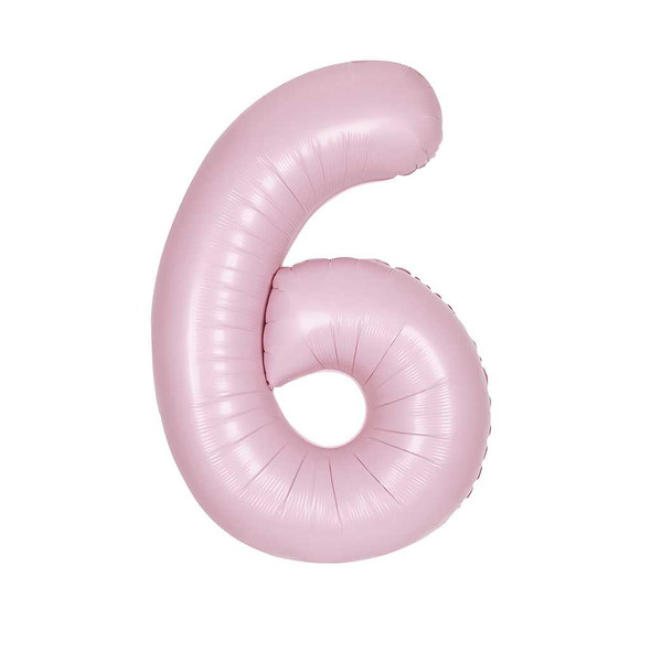 Number 6 Baby Pink Balloon