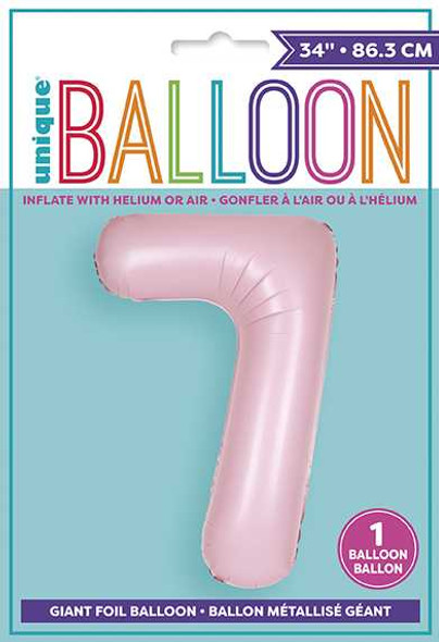 Number 7 Baby Pink Balloon