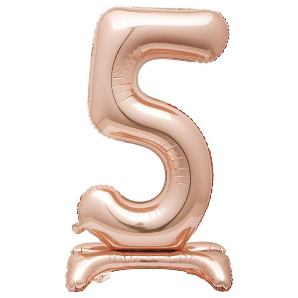 Number 5 Standing Rose Gold Balloon