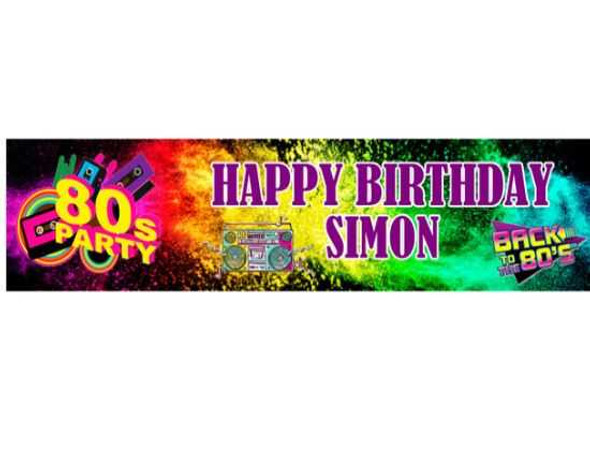 Personalised 80s Party Banner