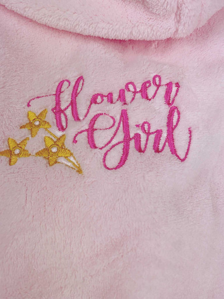 Personalised Pink Flower Girl Dressing Gown