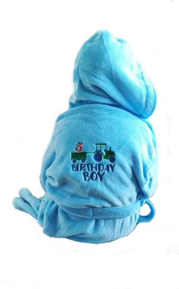 Personalised Embroidery Tractor and Trailer Dressing Gown