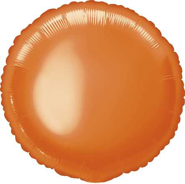 18" Orange Round Foil Balloon (12 Pack)