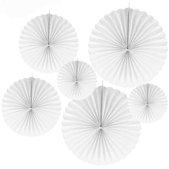 White Hanging Paper Fan Decorations