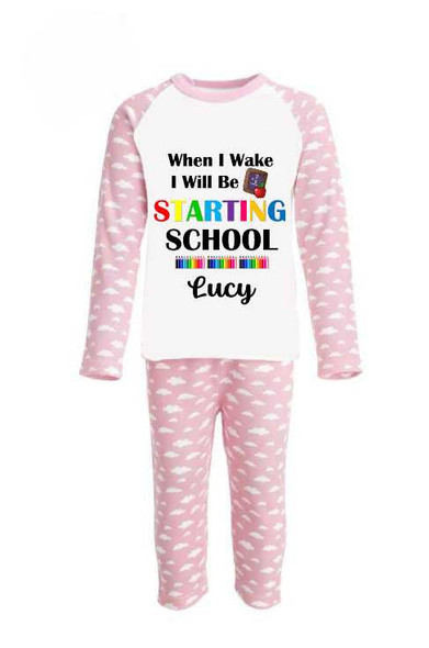 Personalised Girl's Back To School Pyjamas