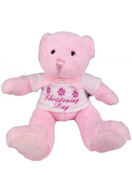 Personalised Embroidery Pink Christening Day Teddy