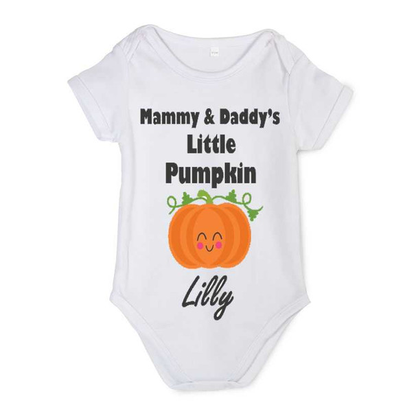 Personalised Little Pumpkin Baby Vest