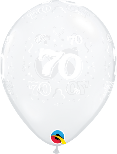 70th Diamond Clear Balloons