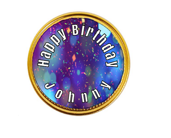 Personalised Purple Birthday Chocolate Coins (15 Pack)