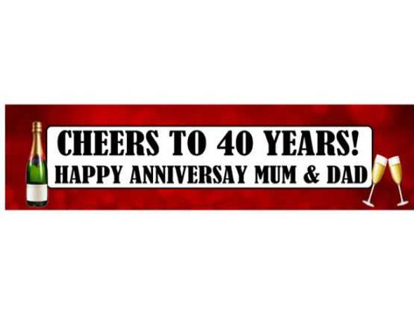 Personalised Cheers To 40 Years Banner