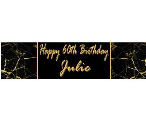 Personalised Gold Marble Birthday Banner
