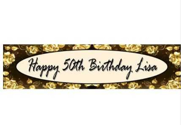 Personalised Gold Rose Birthday Banner