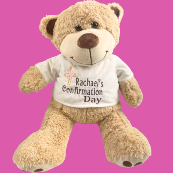 Personalised Embroidery Large Confirmation Teddy With T-Shirt