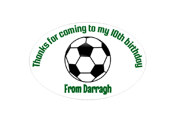 Personalised Soccer Oval Labels (8 Pack)