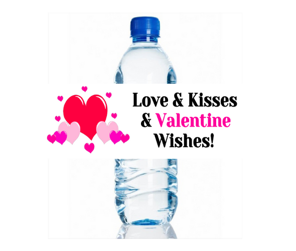 Personalised Love & Kisses Bottle Labels (4 Pack)