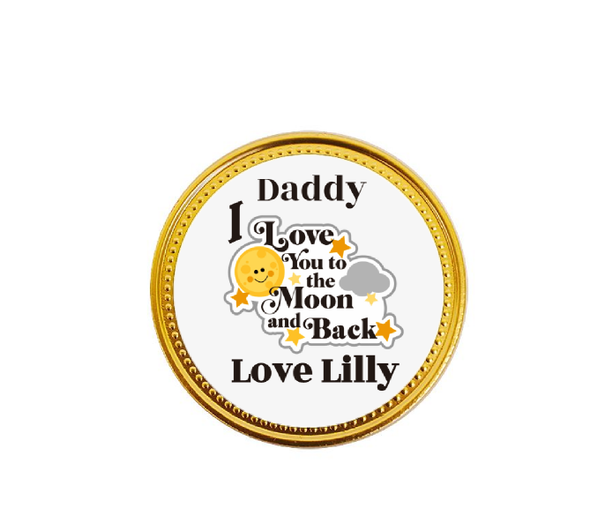 Personalised Moon & Back Chocolate Coins (15 Pack)