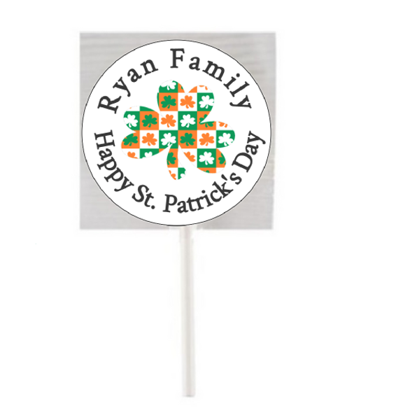 Personalised Shamrock Lollipops (15 Pack)