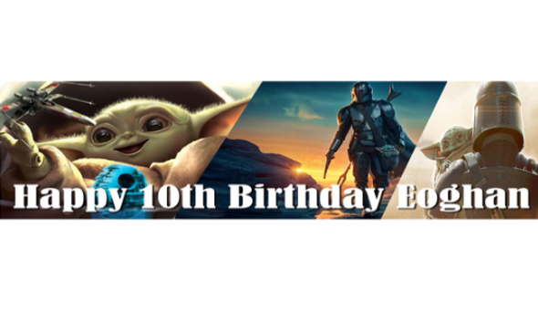 Personalised Baby Yoda Party Banner