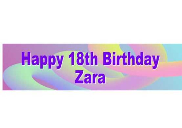 Personalised Neon Swirl Birthday Banner