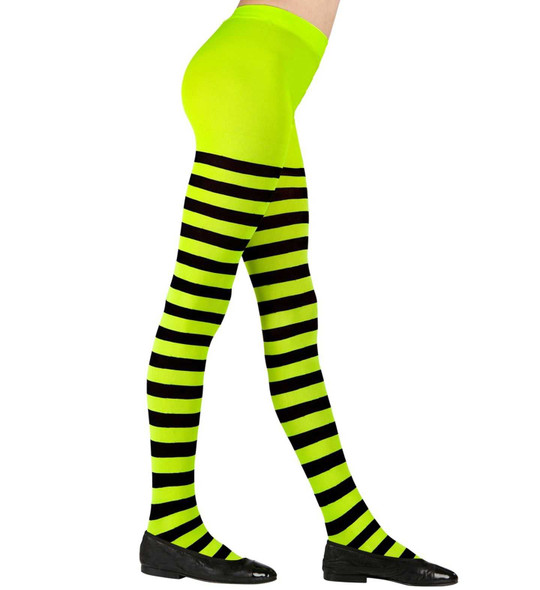 Kids Green Striped Tights