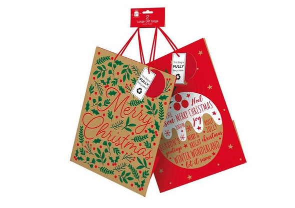 2PK Large Christmas Gift Bags