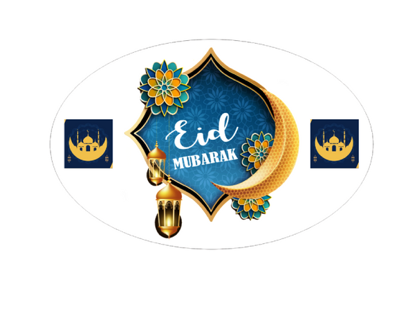 Personalised Eid Oval Label (8 Pack)