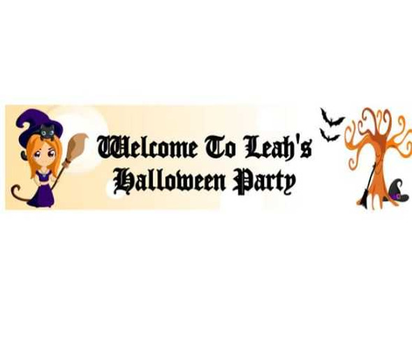 Personalised Cute Witch Halloween Party Banner