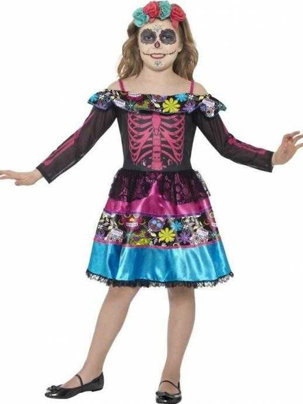 Day of the Dead Girls Costume Small