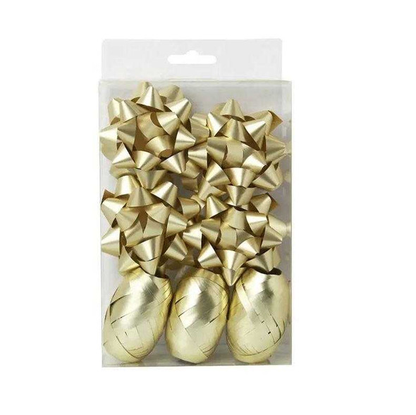 Gold Christmas Ribbon Bow Pack