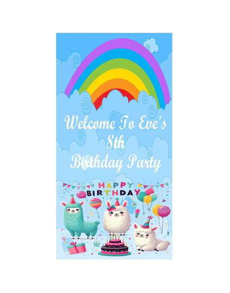 Personalised Vinyl Llama Door Banner