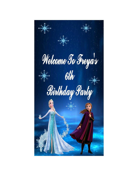 Personalised Vinyl Ice Princess Door Banner