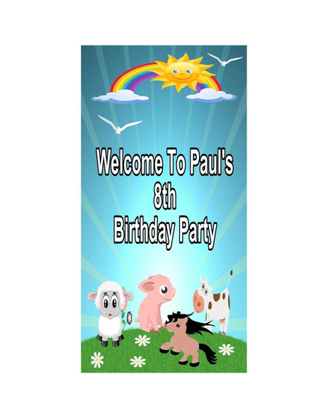 Personalised Vinyl Pastel Farm Door Banner